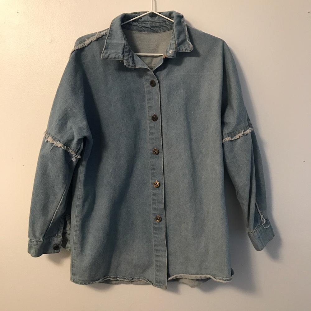 Vintage style oversized denim shirt